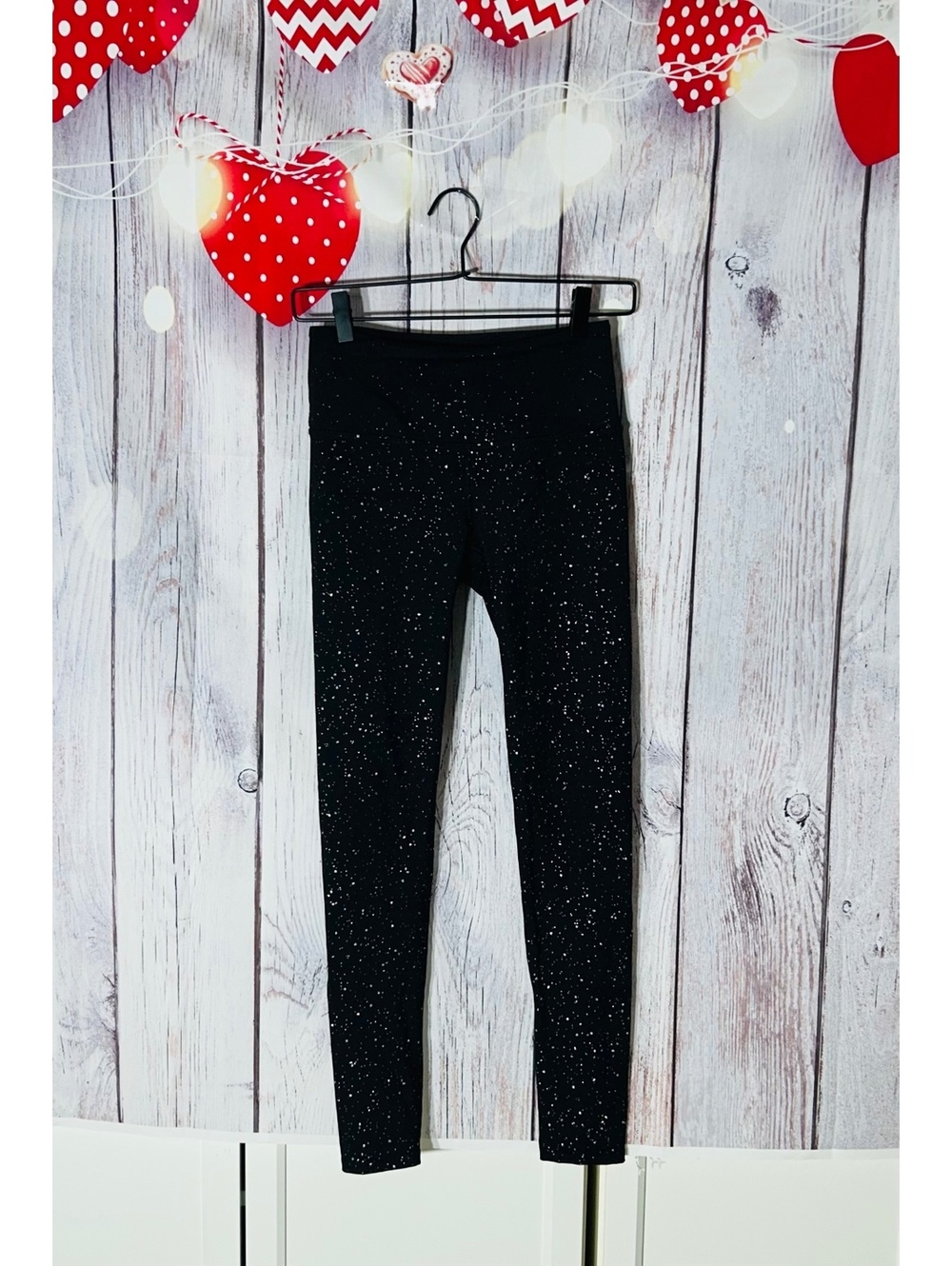 Noli Yoga Black Reflective Confetti Speckled Leggings Size S